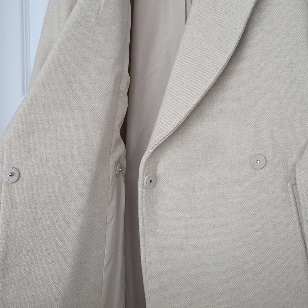 H&M Long Belted Coat, Cream, Size M - Picture 6 of 15